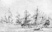 PUGET, Pierre, Two Vessels under Sail